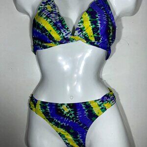 Tye Dye two piece Swimsuit top (S) & Bottom (S) bathing suit by California Wave